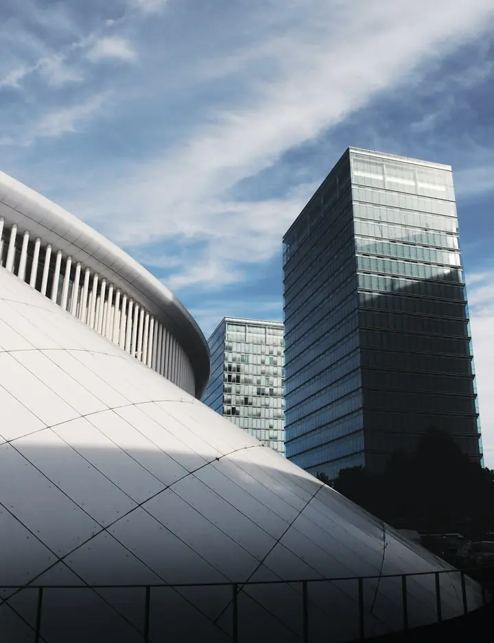 Contemporary architecture in the European district of Kirchberg